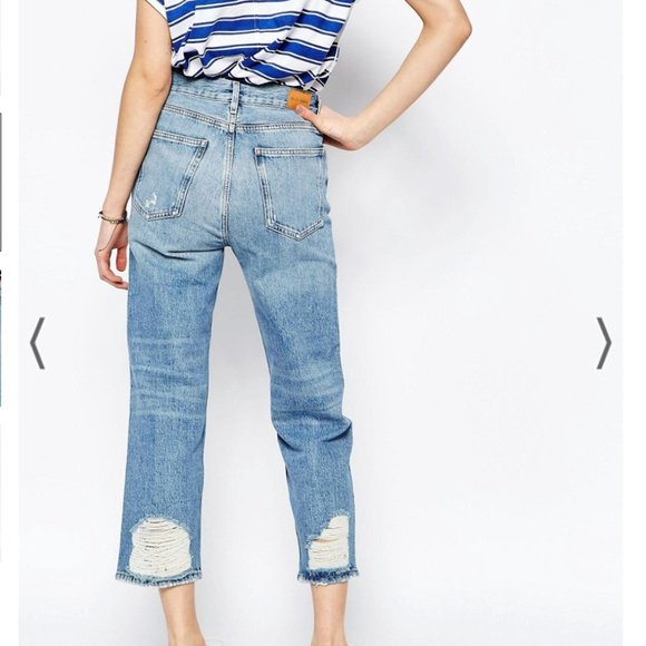 M.i.h JEANS JEANNE HIGH-RISE CROPPED DISTRESSED JEANS - Picture 3 of 11